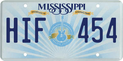 MS license plate HIF454
