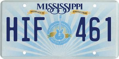 MS license plate HIF461