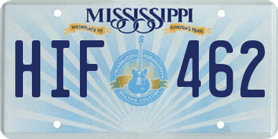 MS license plate HIF462