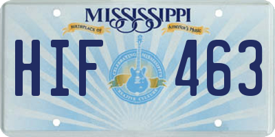 MS license plate HIF463
