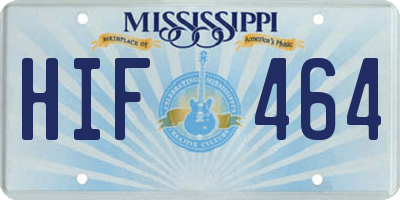 MS license plate HIF464