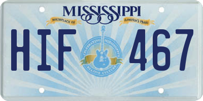 MS license plate HIF467