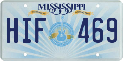 MS license plate HIF469