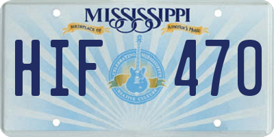 MS license plate HIF470