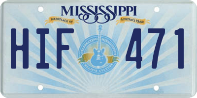 MS license plate HIF471