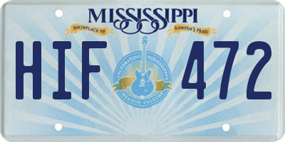 MS license plate HIF472
