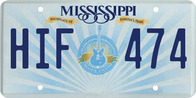MS license plate HIF474