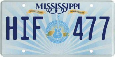 MS license plate HIF477