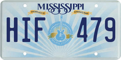 MS license plate HIF479