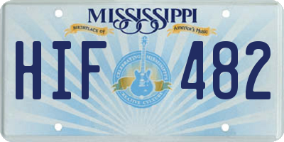 MS license plate HIF482