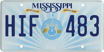 MS license plate HIF483