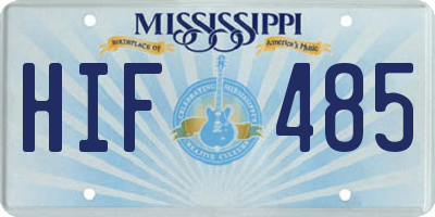 MS license plate HIF485