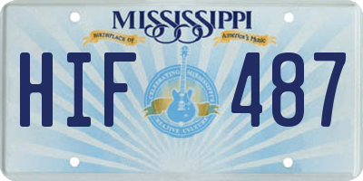 MS license plate HIF487