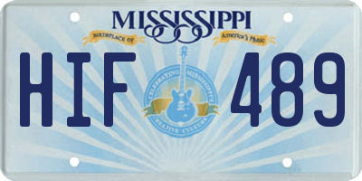MS license plate HIF489