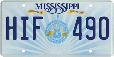 MS license plate HIF490