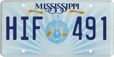 MS license plate HIF491