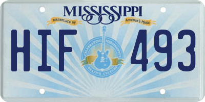 MS license plate HIF493