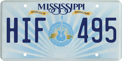 MS license plate HIF495