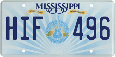 MS license plate HIF496