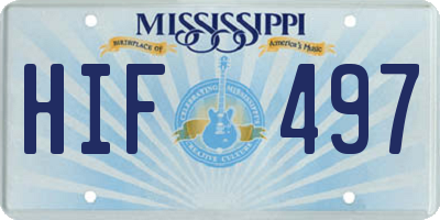 MS license plate HIF497