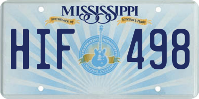 MS license plate HIF498