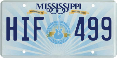 MS license plate HIF499