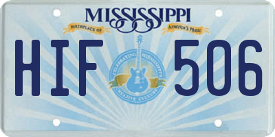 MS license plate HIF506