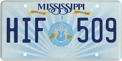 MS license plate HIF509