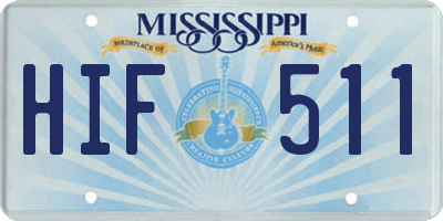 MS license plate HIF511
