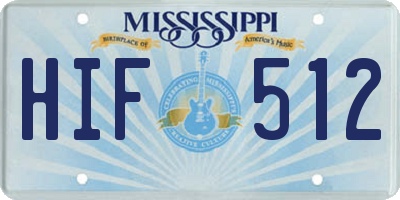 MS license plate HIF512