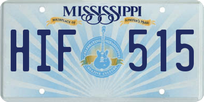MS license plate HIF515