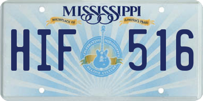 MS license plate HIF516