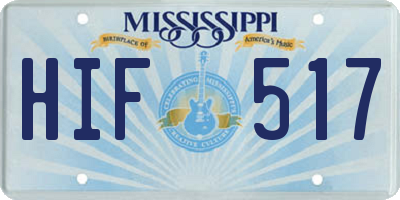 MS license plate HIF517