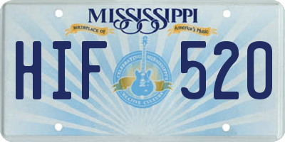 MS license plate HIF520
