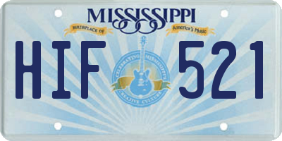 MS license plate HIF521