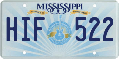 MS license plate HIF522