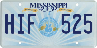 MS license plate HIF525