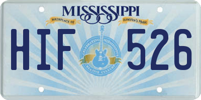 MS license plate HIF526