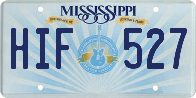 MS license plate HIF527