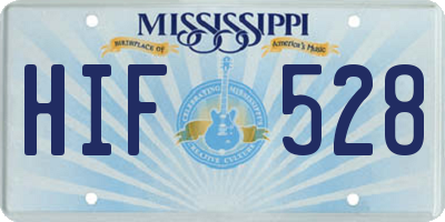 MS license plate HIF528