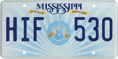 MS license plate HIF530