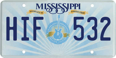 MS license plate HIF532