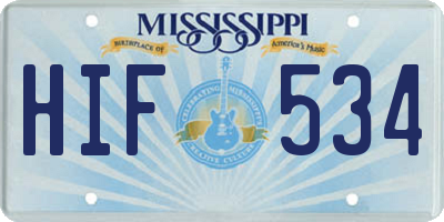 MS license plate HIF534