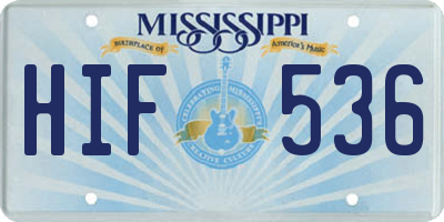 MS license plate HIF536