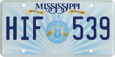 MS license plate HIF539