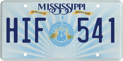 MS license plate HIF541