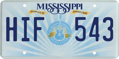 MS license plate HIF543