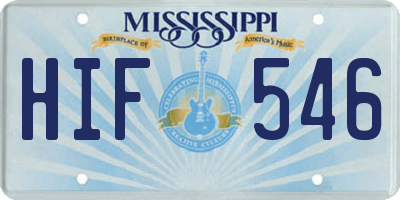 MS license plate HIF546