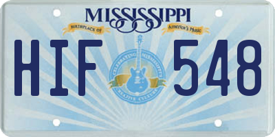 MS license plate HIF548