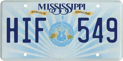 MS license plate HIF549